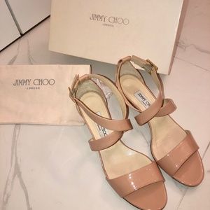 Jimmy Choo Patent Leather Nude wedges